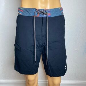 Burton Moxie Boardshort Men's Size 36 Tribal Black 9.5” Inseam Swim Trunks